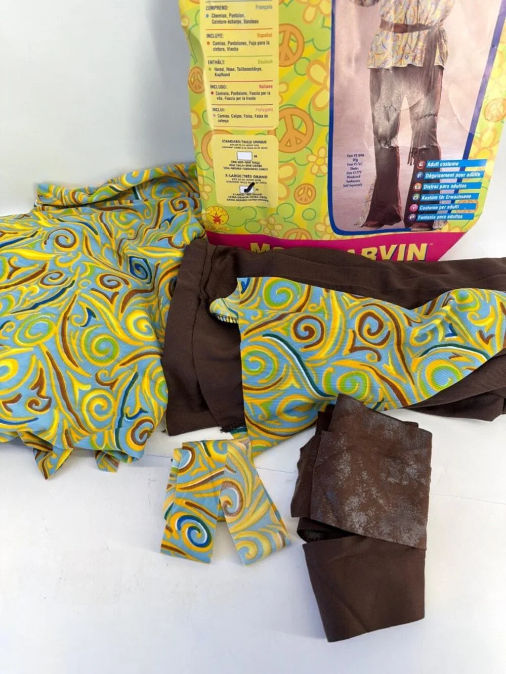 70s Groovy Men Costume Mod Marvin Cosplay Complete Set Size XL